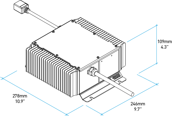 QuiQ Industrial Battery Charger Technical Drawing