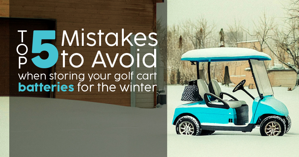 Electric golf cart in the snow