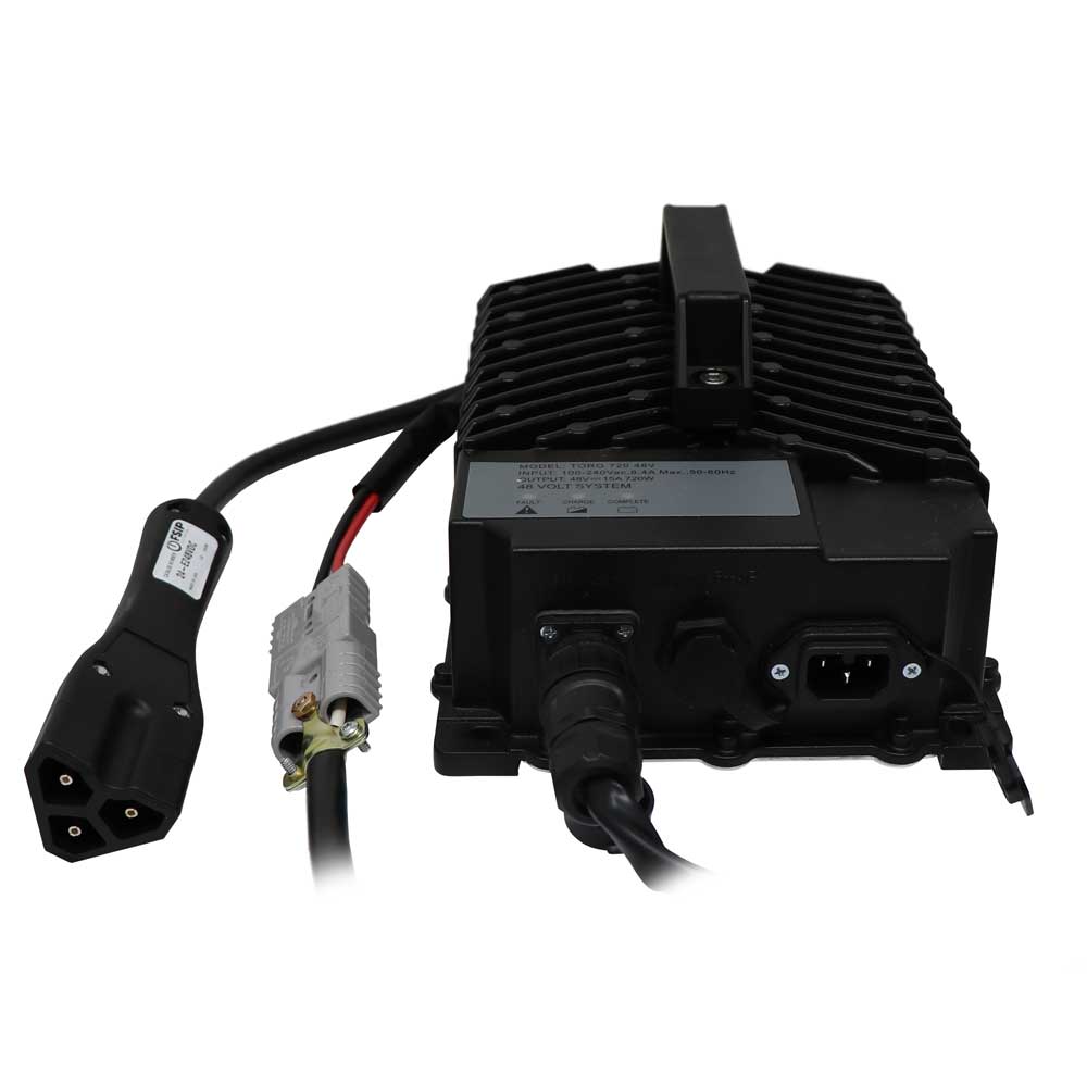 TORO720 with DC connector affixed with SB50 gray and includes 48v E-Z-GO RXV pigtail